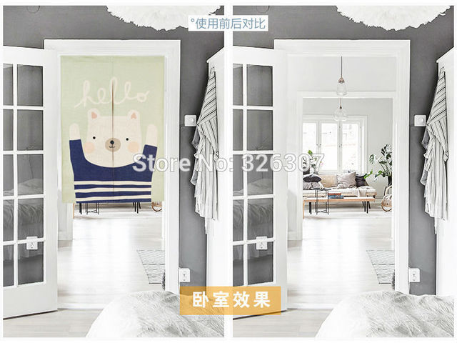 Zasłona do drzwi Tajwański styl japońsko-chińskiej z literą kot na szczęście, cartoon, dekoracja kuchenna - Wianko - 12