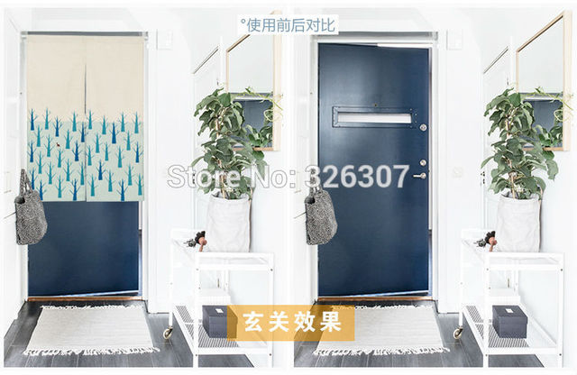 Zasłona do drzwi Tajwański styl japońsko-chińskiej z literą kot na szczęście, cartoon, dekoracja kuchenna - Wianko - 11