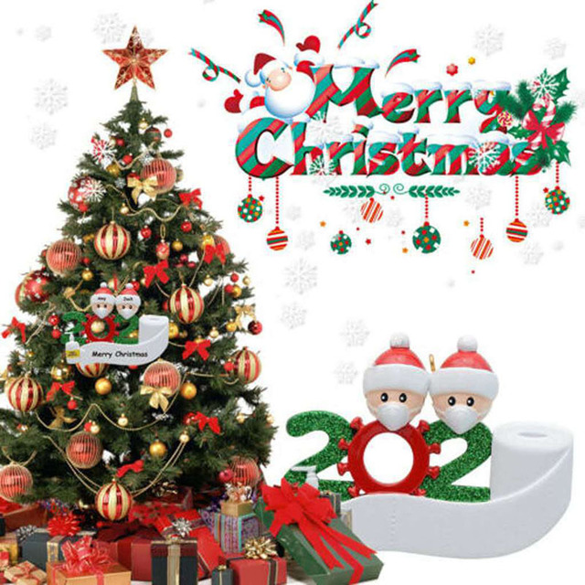 Świąteczne ozdoby choinkowe - spersonalizowany Święty Mikołaj w masce dla całej rodziny - Wianko - 1