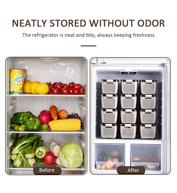 Zestaw pojemników do przechowywania świeżych produktów w lodówce - kosze na warzywa i pudełka na owoce - Wianko - 7