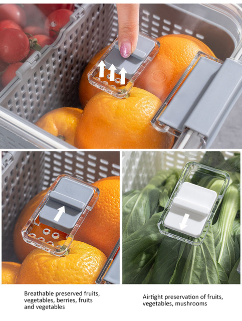 Zestaw pojemników do przechowywania świeżych produktów w lodówce - kosze na warzywa i pudełka na owoce - Wianko - 11