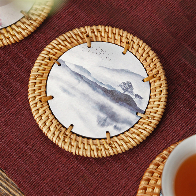 Podkładka termiczna Rattan Zen do filiżanek herbaty Kung Fu - Wianko - 6