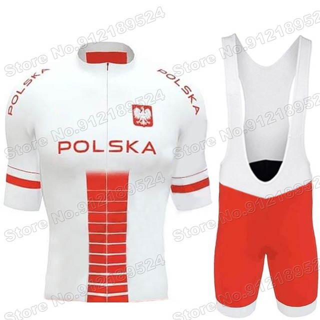 2021 Polska Drużyna Narodowa Kolarstwo - Zestaw Koszulek Rowerowych i Spodenek (Szosowe/Rower Wyścigowy/MTB) - Wianko - 1