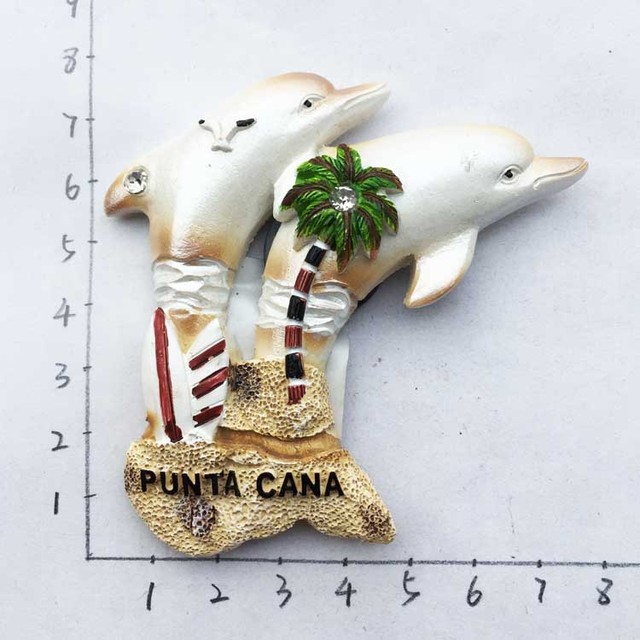 Lodówka magnes pamiątkowy z Dominikany – autobus, karnawał, Punta Cana, plaża, kapelusz słomkowy, ocean, rzemiosło, dekoracja domu - Wianko - 11