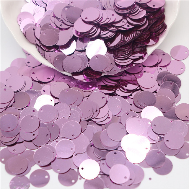 Duże okrągłe cekiny Paillettes 10/15/20/25mm - 10g, PVC, otwór boczny - krawiectwo DIY Scrapbooking wisiorek - Wianko - 5