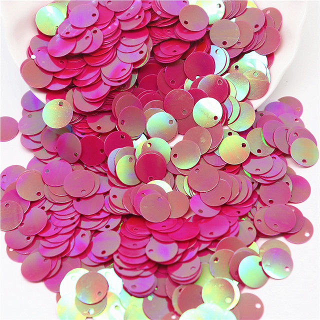 Duże okrągłe cekiny Paillettes 10/15/20/25mm - 10g, PVC, otwór boczny - krawiectwo DIY Scrapbooking wisiorek - Wianko - 11