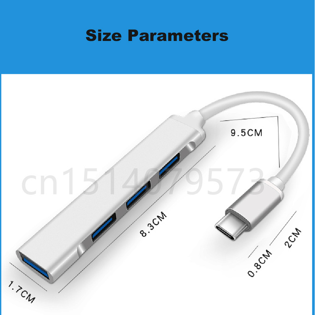 USB C HUB 3.0 typ C 3.1 4 Port Multi Splitter Adapter rozszerzenia stacji dokującej - dla Lenovo Xiaomi Macbook PC komputer - Wianko - 14