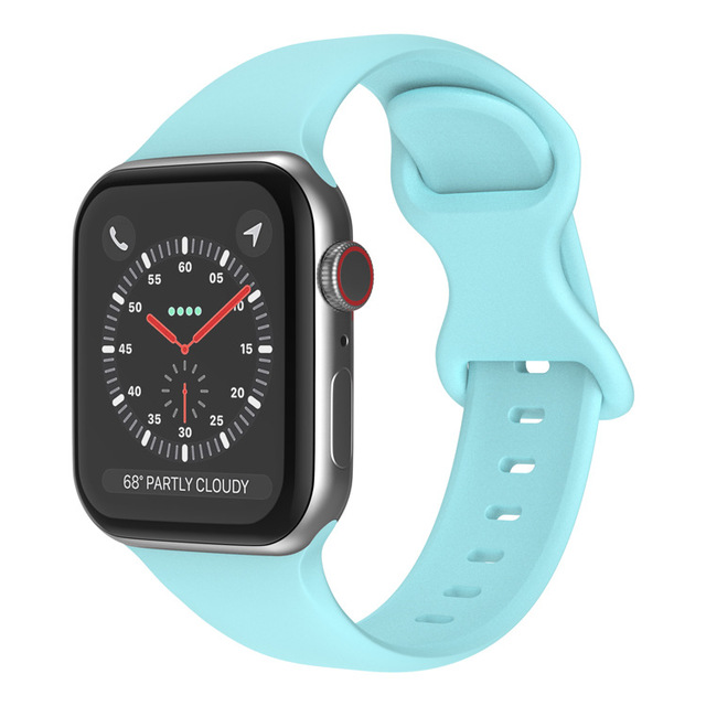 Silikonowy pasek do Apple Watch iWatch 3 4 5 se 6, wymienny, 44mm 40mm 38mm 42mm, koreański pasek na nadgarstek - Wianko - 4