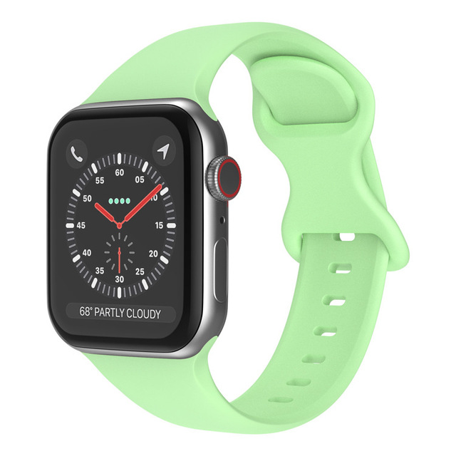 Silikonowy pasek do Apple Watch iWatch 3 4 5 se 6, wymienny, 44mm 40mm 38mm 42mm, koreański pasek na nadgarstek - Wianko - 5