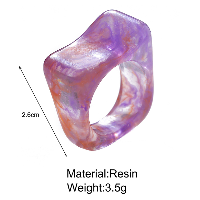 Pierścień na rok 2021 z akrylową żywiczną przezroczystą powłoką, zdobiony różnokolorowymi nieregularnymi rhinestonami dla kobiet - biżuteria na imprezy - Wianko - 11