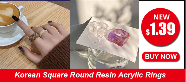 Pierścień na rok 2021 z akrylową żywiczną przezroczystą powłoką, zdobiony różnokolorowymi nieregularnymi rhinestonami dla kobiet - biżuteria na imprezy - Wianko - 1