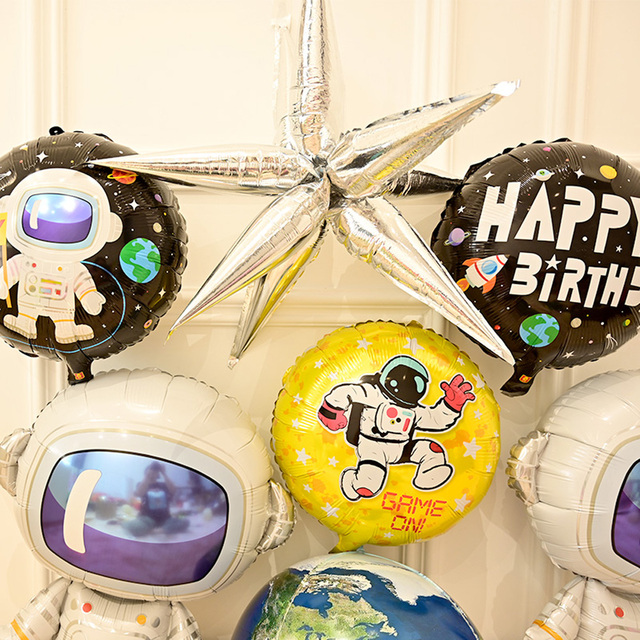Balon foliowy w motywie kosmicznym - kosmos, astronauta, rakieta, Galaxy Theme - dekoracja strony, idealna na dziecięce urodziny i firmowe imprezy - Wianko - 8