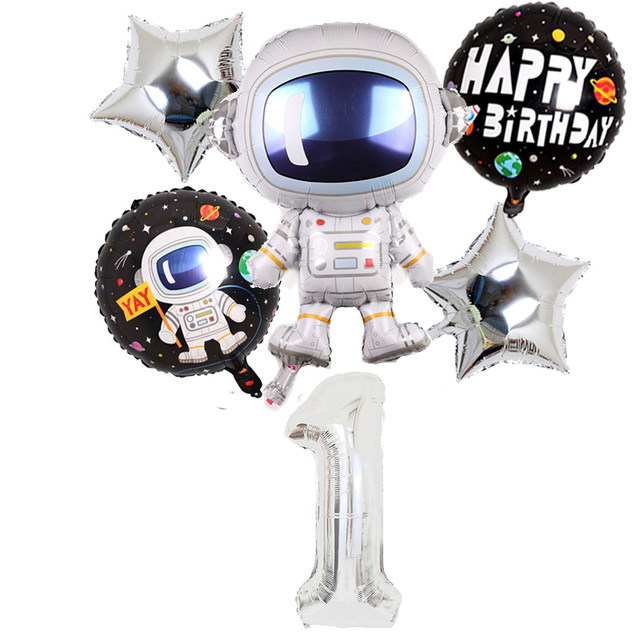 Balon foliowy w motywie kosmicznym - kosmos, astronauta, rakieta, Galaxy Theme - dekoracja strony, idealna na dziecięce urodziny i firmowe imprezy - Wianko - 3