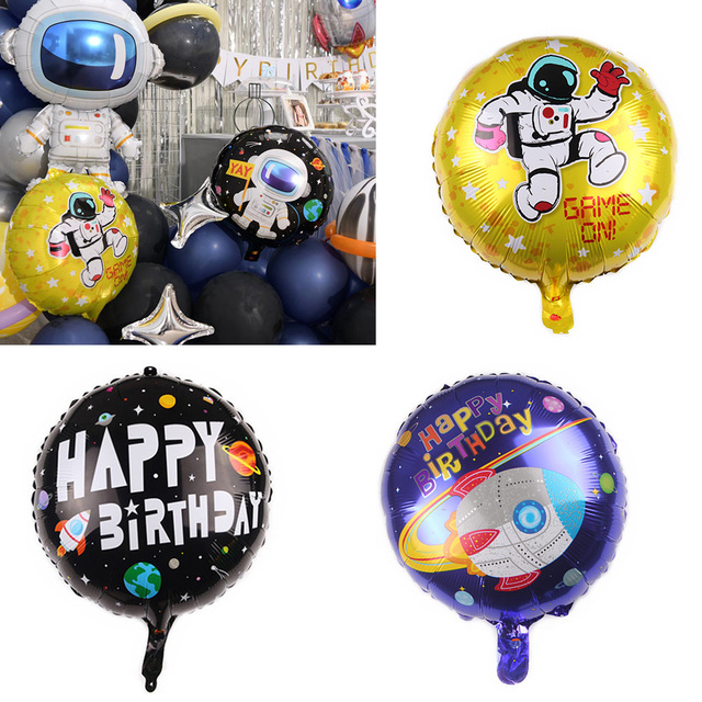 Balon foliowy w motywie kosmicznym - kosmos, astronauta, rakieta, Galaxy Theme - dekoracja strony, idealna na dziecięce urodziny i firmowe imprezy - Wianko - 5