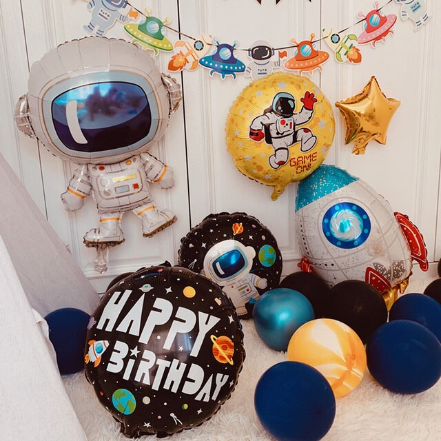 Balon foliowy w motywie kosmicznym - kosmos, astronauta, rakieta, Galaxy Theme - dekoracja strony, idealna na dziecięce urodziny i firmowe imprezy - Wianko - 7