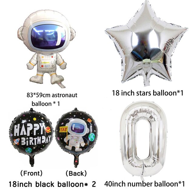 Balon foliowy w motywie kosmicznym - kosmos, astronauta, rakieta, Galaxy Theme - dekoracja strony, idealna na dziecięce urodziny i firmowe imprezy - Wianko - 4