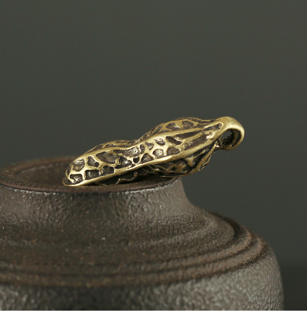 Vintage wisiorek ornament w kształcie pierścienia z mosiądzu, orzechowego craft, do samodzielnego wykonania (DIY), miniaturowy brelok do kluczy (a1877) - Wianko - 2