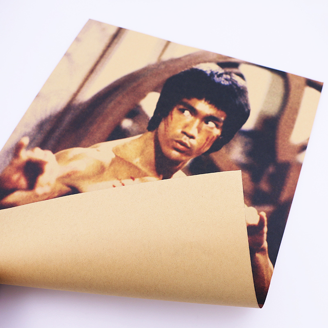 Plakat filmowy Bruce Lee Kung Fu Retro Art Vintage - Naklejka ścienno-dekoracyjna 51X36cm - Wianko - 6