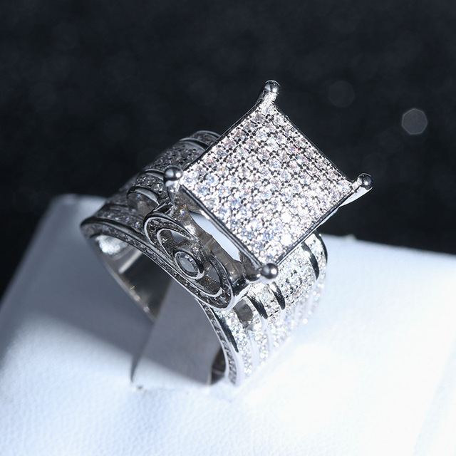 Pierścionek ślubny S925 srebro z kamieniem cyrkonowym w modnym kolorze - nowość 2020 - Wianko - 6