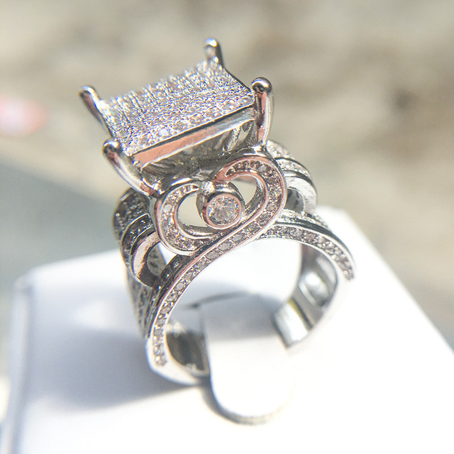 Pierścionek ślubny S925 srebro z kamieniem cyrkonowym w modnym kolorze - nowość 2020 - Wianko - 3