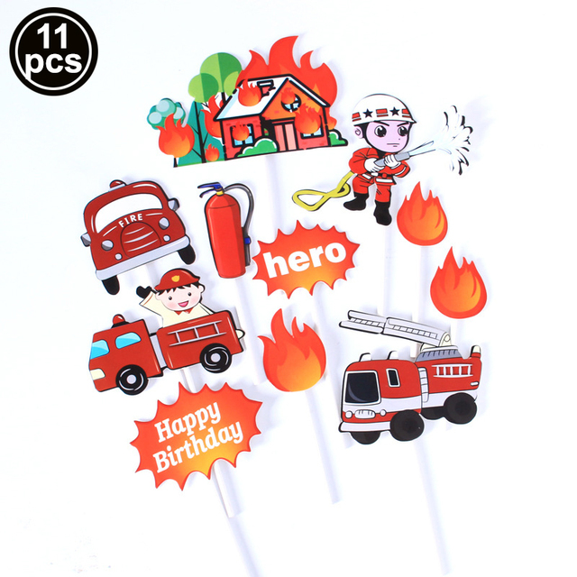 Dekoracja strażaka: 20 sztuk papierowych opakowań na babeczki z motywem wozu strażackiego i Sam strażak - idealne akcesoria na przyjęcie urodzinowe - Wianko - 7