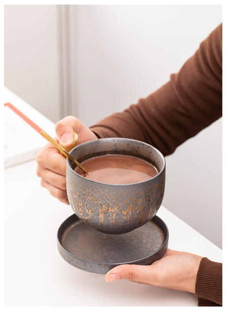 Kubek termiczny z drewnianą rączką - vintage, ceramiczny, do kawy, herbata, mlecznopiwny, woda, idealny prezent dla przyjaciół w biurze i salonie - Wianko - 5