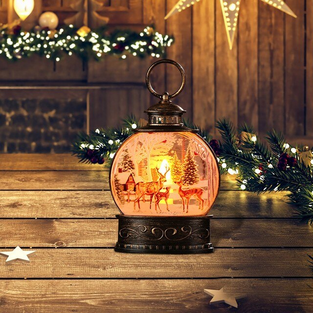 Mini Vintage lampion na zewnątrz z oświetleniem LED i świeca bożonarodzeniowa, idealny na świąteczne dekoracje stołowe - Natal 2022 - Wianko - 5