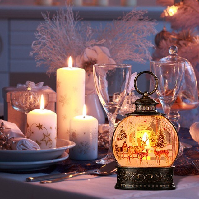 Mini Vintage lampion na zewnątrz z oświetleniem LED i świeca bożonarodzeniowa, idealny na świąteczne dekoracje stołowe - Natal 2022 - Wianko - 11