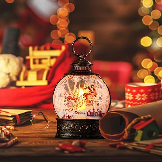 Mini Vintage lampion na zewnątrz z oświetleniem LED i świeca bożonarodzeniowa, idealny na świąteczne dekoracje stołowe - Natal 2022 - Wianko - 8