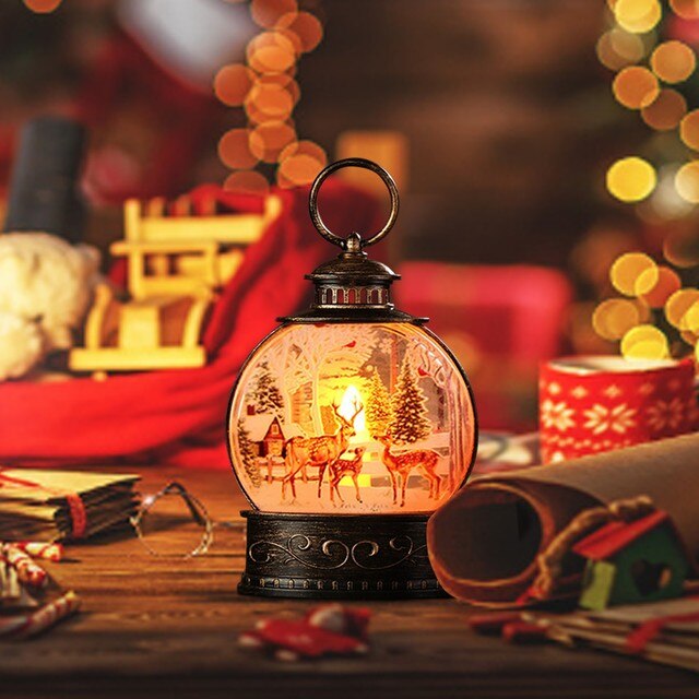 Mini Vintage lampion na zewnątrz z oświetleniem LED i świeca bożonarodzeniowa, idealny na świąteczne dekoracje stołowe - Natal 2022 - Wianko - 23