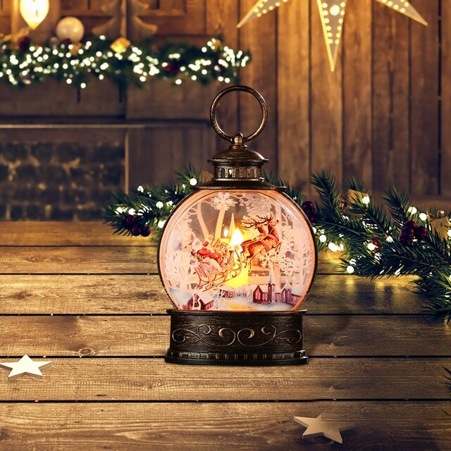 Mini Vintage lampion na zewnątrz z oświetleniem LED i świeca bożonarodzeniowa, idealny na świąteczne dekoracje stołowe - Natal 2022 - Wianko - 3
