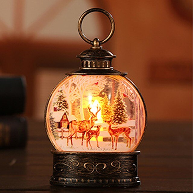 Mini Vintage lampion na zewnątrz z oświetleniem LED i świeca bożonarodzeniowa, idealny na świąteczne dekoracje stołowe - Natal 2022 - Wianko - 15