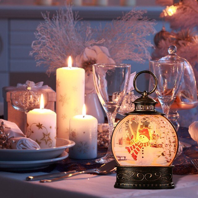 Mini Vintage lampion na zewnątrz z oświetleniem LED i świeca bożonarodzeniowa, idealny na świąteczne dekoracje stołowe - Natal 2022 - Wianko - 10