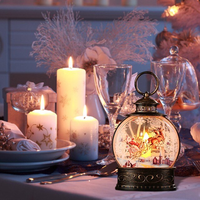 Mini Vintage lampion na zewnątrz z oświetleniem LED i świeca bożonarodzeniowa, idealny na świąteczne dekoracje stołowe - Natal 2022 - Wianko - 20