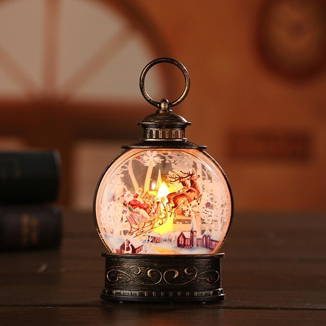 Mini Vintage lampion na zewnątrz z oświetleniem LED i świeca bożonarodzeniowa, idealny na świąteczne dekoracje stołowe - Natal 2022 - Wianko - 6
