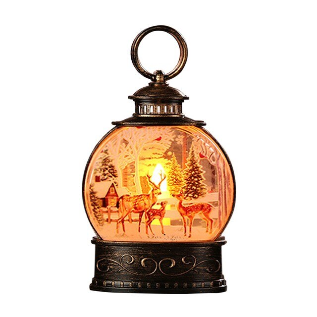 Mini Vintage lampion na zewnątrz z oświetleniem LED i świeca bożonarodzeniowa, idealny na świąteczne dekoracje stołowe - Natal 2022 - Wianko - 27