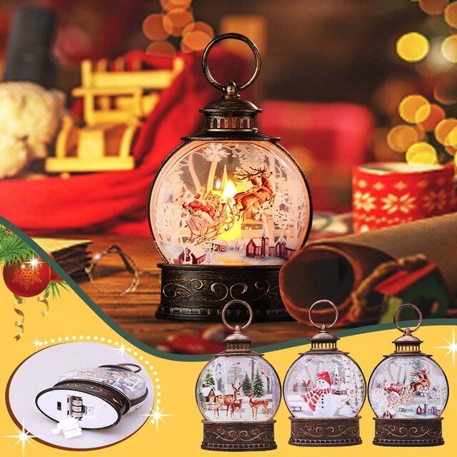 Mini Vintage lampion na zewnątrz z oświetleniem LED i świeca bożonarodzeniowa, idealny na świąteczne dekoracje stołowe - Natal 2022 - Wianko - 21