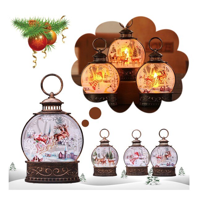 Mini Vintage lampion na zewnątrz z oświetleniem LED i świeca bożonarodzeniowa, idealny na świąteczne dekoracje stołowe - Natal 2022 - Wianko - 22