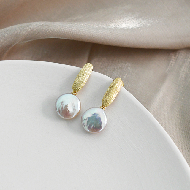 Wiszące kolczyki z naturalną perłą słodkowodną, wykonane z 925 srebra, biżuteria dla kobiet o koreańskim temperamentu - ASHIQI - Wianko - 4