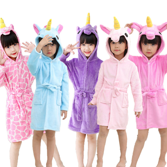 Różowa opaska jednorożec Kigurumi flanelowe szlafroki dla dziewczynek - ciepła piżama zimowa sukienka dla dzieci - Wianko - 36