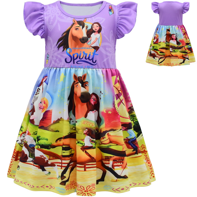 Sukienka dziecięca dziewczyny z rękawem trzepoczącym, idealna na imprezy urodzinowe - rozmiar 2-7Y - Wianko - 2