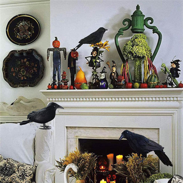 Czarny ptak Raven - Szczegółowa dekoracja na Halloween i specjalne okazje - Wianko - 5