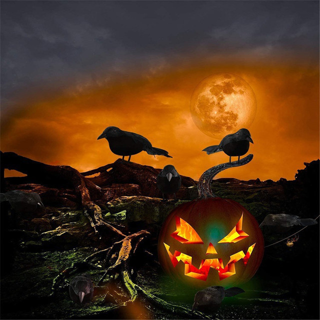 Czarny ptak Raven - Szczegółowa dekoracja na Halloween i specjalne okazje - Wianko - 7