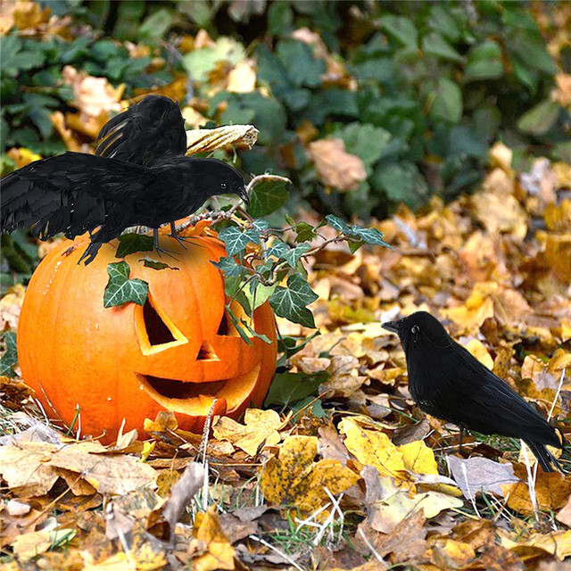 Czarny ptak Raven - Szczegółowa dekoracja na Halloween i specjalne okazje - Wianko - 3