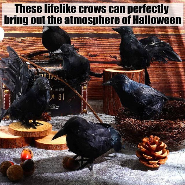 Czarny ptak Raven - Szczegółowa dekoracja na Halloween i specjalne okazje - Wianko - 6