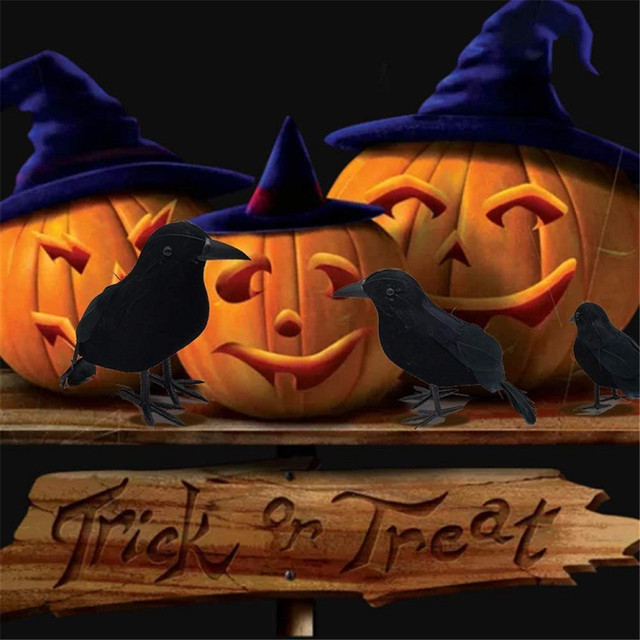 Czarny ptak Raven - Szczegółowa dekoracja na Halloween i specjalne okazje - Wianko - 9