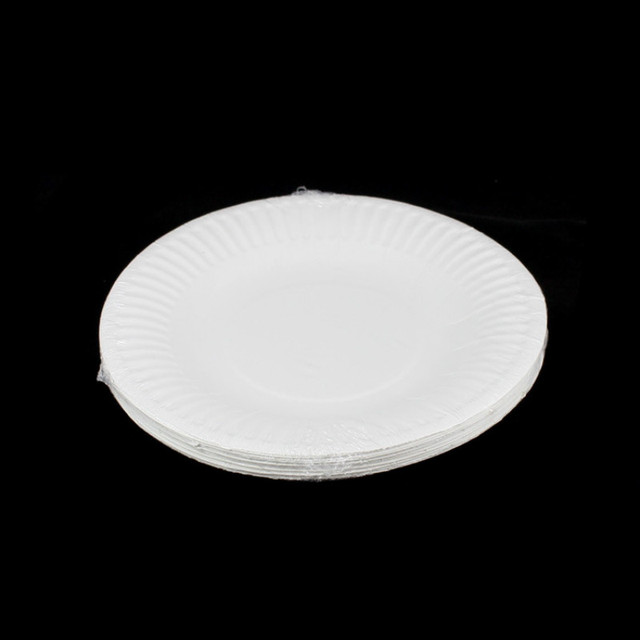 Jednorazowe talerze papierowe białe, ręcznie malowane - 20 sztuk (6, 7, 8, 9) - Wianko - 5