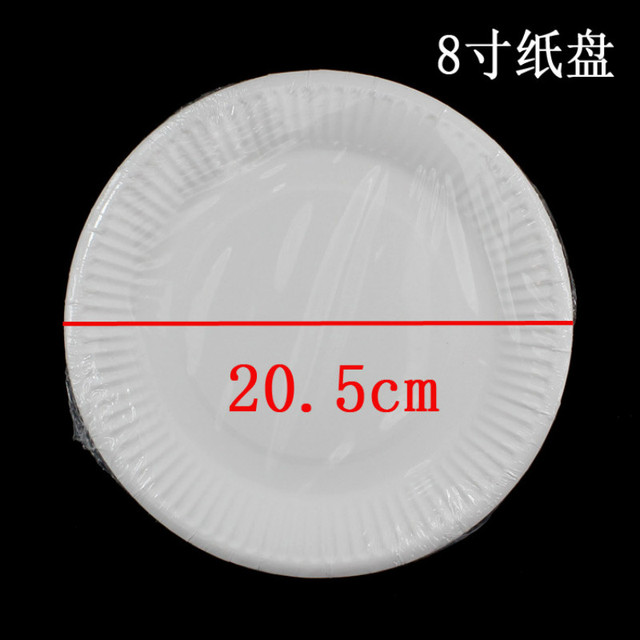 Jednorazowe talerze papierowe białe, ręcznie malowane - 20 sztuk (6, 7, 8, 9) - Wianko - 2