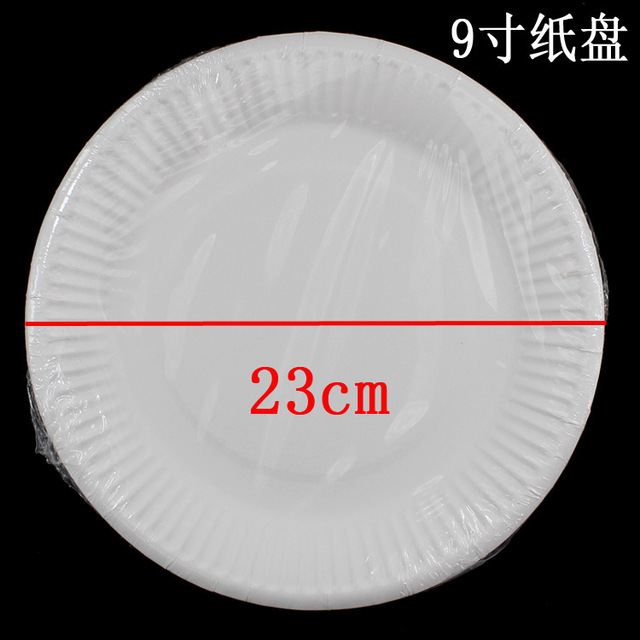 Jednorazowe talerze papierowe białe, ręcznie malowane - 20 sztuk (6, 7, 8, 9) - Wianko - 1