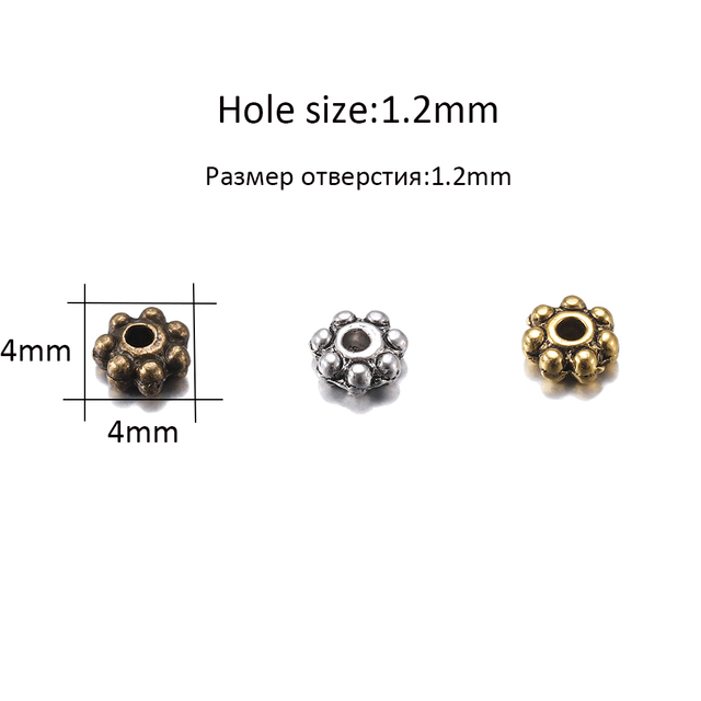 Koraliki Daisy tybetańskie 4mm, 3 kolory, 200 sztuk - Wianko - 3